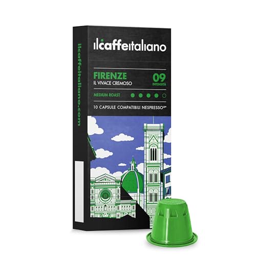 Il Caffè Italiano Kaffeekapseln Kompatibel Nespresso Firenze 100 Stk | Kaffeekapseln Kompatibel mit Nespresso Mit Intensivem und Cremigem Aroma | Nespresso-kompatible Kaffeekapseln | Frhome von FRHOME
