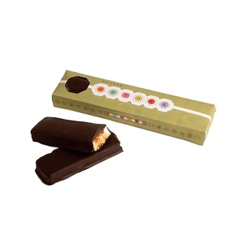 Handwerklich hergestellter, mürber Biskuit mit Schokoladenüberzug und Nougat Handwerklich hergestellter, mürber Biskuit mit Schokoladenüberzug und Nougat von Il Tomolo