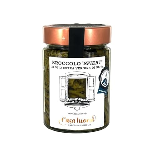 Il Tomolo Brokkoli Spiert • Natives Olivenöl extra • Handwerksprodukt • Ohne Konservierungsstoffe • Ohne Farbstoffe • 300 Gramm, rot von Il Tomolo