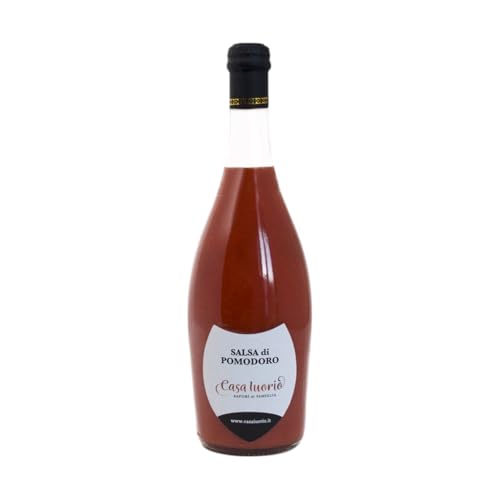 Rote Tomatensoße in eleganter Champagnerflasche von Il Tomolo