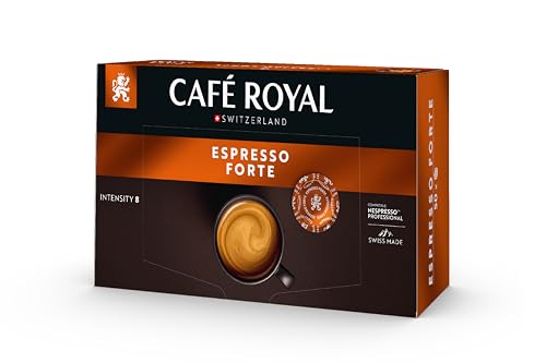 Café Royal Professional Pads, Espresso Forte, 50 Nespresso (R) Professional kompatible Pads für Office und Gastronomie, Rainforest Alliance zertifiziert, 100 Prozent Arabica Kaffee, Intensität 8 von Café Royal