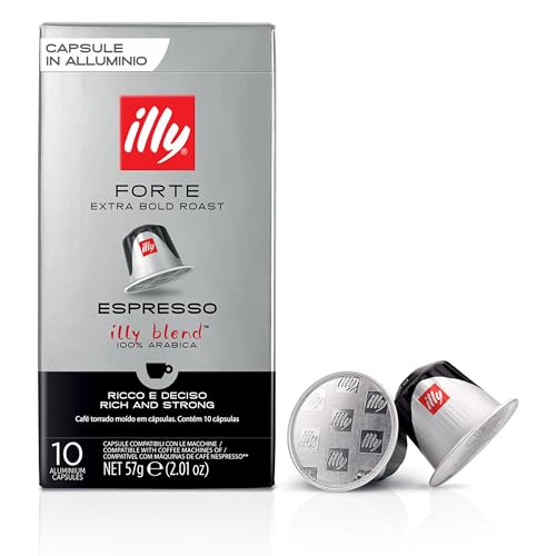 Illy Kaffee Röstung FORTE in Kompatiblen Nespresso Kapseln - 10 Packungen mit je 10 Kapseln (100 Kapseln) von illy