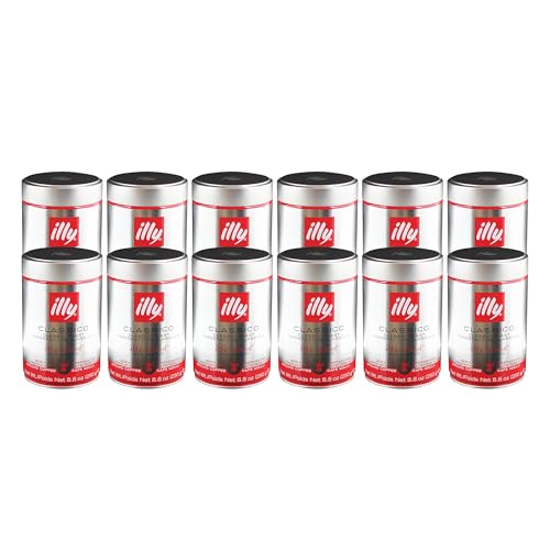 Illy Moka, 100 % Arabica Kaffee, Gemahlener Röstkaffee, Espresso, Normale Röstung, Dose, 12 x 250 g Illy Moka, 100 % Arabica Kaffee, Gemahlener Röstkaffee, Espresso, Normale Röstung, Dose, 12 x 250 g von illy
