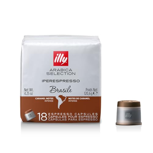 illy Iperespresso Kaffeekapseln Arabica Selection Brasile, Verpackung mit 18 Kapseln von illy