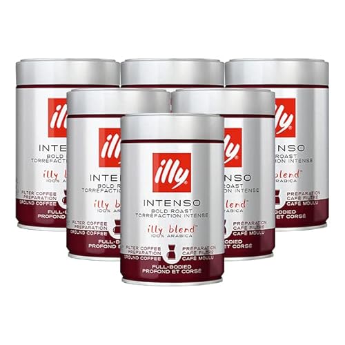 illy Filter Intenso gemahlen, starke Röstung | 6er Pack (6 x 250 g) von Illy