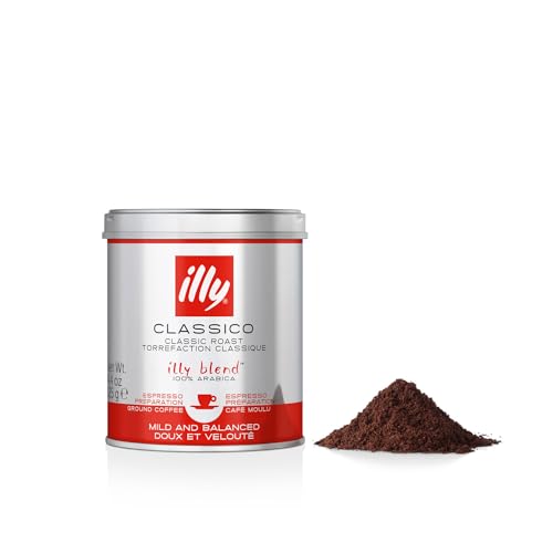 illy Gemahlener Kaffee für Espresso INTENSO, intensive Röstung - 125 g Dose (1er Pack) von Illy