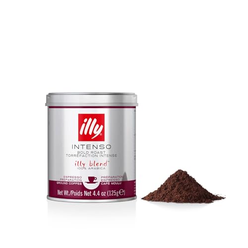 illy Gemahlener Kaffee für Espresso INTENSO, intensive Röstung - 125 g Dose von Illy