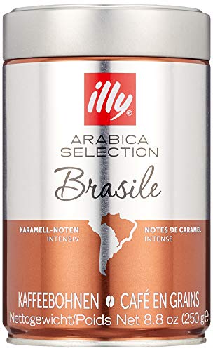 illy Kaffee, Espressobohnen der Arabica Selection aus Brasilien - Verpackung mit 2 Dosen zu je 250 g von Illy