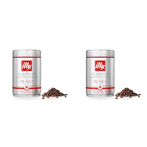 illy Kaffee, Kaffeebohnen Classico, klassische Röstung - Dose zu 250 g (Packung mit 2) von Illy