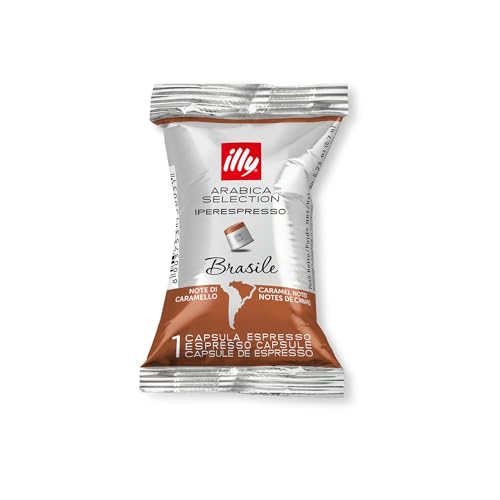 illy Kaffee, Kaffeekapseln Iperespresso Arabica Selection Brasilien - Verpackung mit 100 Kaffeekapseln von illy