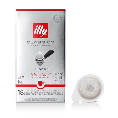 illy Kaffee CLASSICO lungo, klassische Röstung, E.S.E. Kaffeepads - 1 Verpackung mit 18 Kaffeepads illy Kaffee CLASSICO lungo, klassische Röstung, E.S.E. Kaffeepads - 1 Verpackung mit 18 Kaffeepads von illy