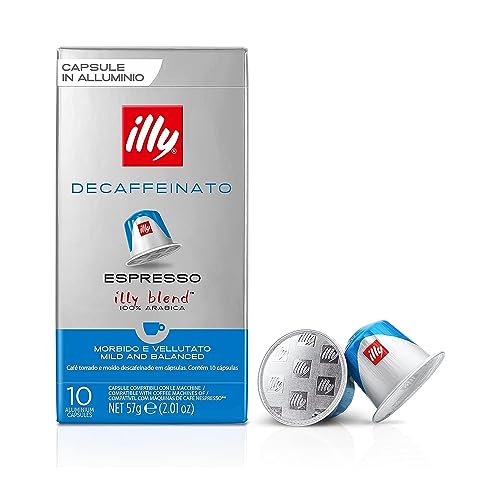 illy Kaffee DECAFFEINATO, intensive Röstung, in kompatiblen Kaffeekapseln* - 10 Verpackungen zu je 10 Kapseln von Illy