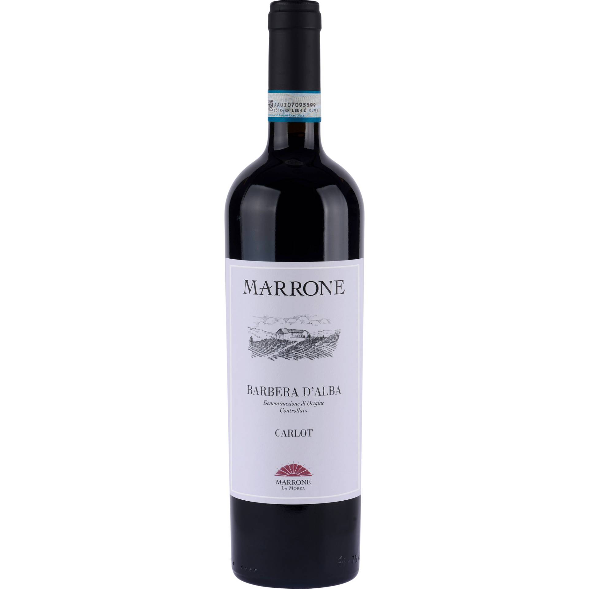 Marrone Barbera d'Alba Carlot, Barbera d'Alba DOC, Piemont, 2021, Rotwein Marrone Barbera d'Alba Carlot, Barbera d'Alba DOC, Piemont, 2021, Rotwein von Imbottigliato da Agricola Gian Piero Marrone s.n.c. La Morra - Italia nella propria cantina di Castiglione Falletto - It