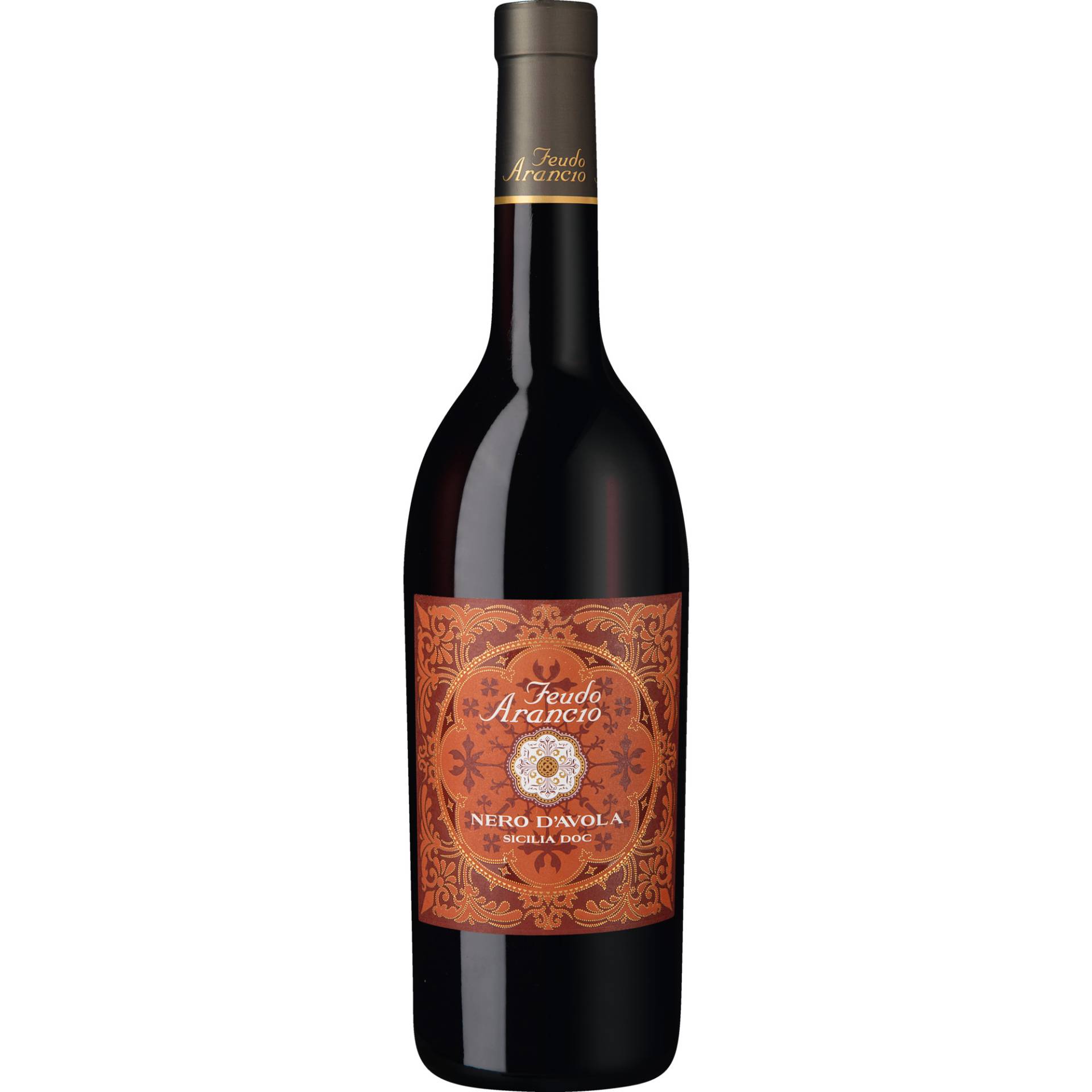 Feudo Arancio Nero d'Avola, Sicilia DOC, Sizilien, 2022, Rotwein Feudo Arancio Nero d'Avola, Sicilia DOC, Sizilien, 2022, Rotwein von Imbottigliato da Nosio S.p.a., Mezzocorona - Italia