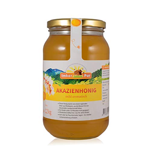 Akazien-Honig von ImkerPur, 1200g, mild-aromatisch, mit einer feinen Marzipan-Note von ImkerPur