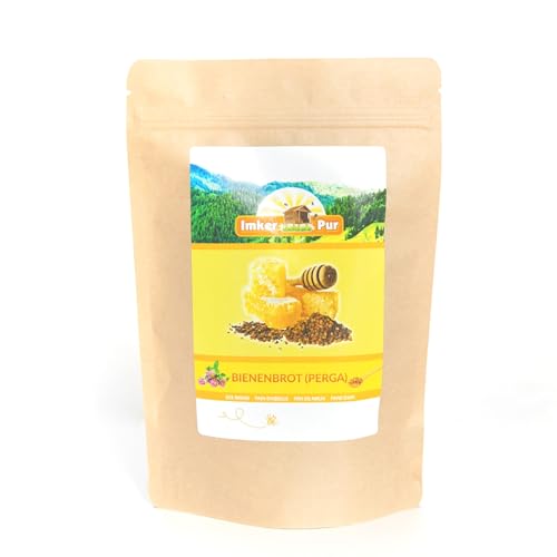 ImkerPur® Bienenbrot Perga 100g | Rohkostqualität | Garantiert Rückstandsfrei & Ohne Zusätze von ImkerPur