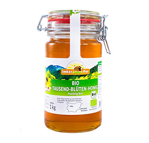 Tausend-Blüten-Honig, BIO, von ImkerPur, fein-aromatisch, mit dem Geschmacksbouquet von Sommer-Wiesen, 1 kg von ImkerPur