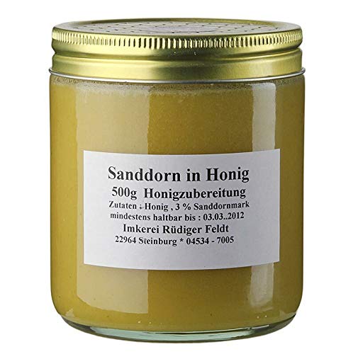 Sanddorn in Honig, harmonisch, mild-fruchtig, 500g Sanddorn in Honig, harmonisch, mild-fruchtig, 500g von Imkerei Feldt