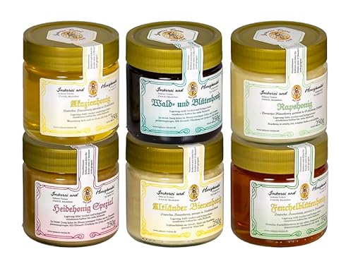 6x 250g Honig – Probierset | Geschenkset – naturbelassen, roher Honig zum Kennenlernen (von Imkerei Nordheide) von Imkerei Nordheide