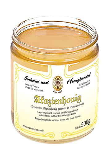 Deutscher Akazien Honig 500g – (auch Robinienhonig genannt) mildes Aroma, naturbelassen, Honig (von Imkerei Nordheide) von Imkerei Nordheide