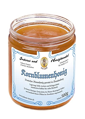 Kornblumenhonig 500g – kräftig aromatisch, naturbelassener roher Honig (von Imkerei Nordheide) | Deutscher Honig vom Imker von Imkerei Nordheide