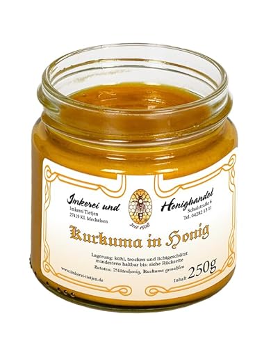 Kurkuma in Honig 250g – Honig mit Kurkuma gemahlen, ohne Zusatz von Zucker oder Aromen (von Imkerei Nordheide) von Imkerei Nordheide