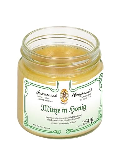 Minze in Honig 250g – Honig mit Minzöl, ohne Zusätze und Aromen (von Imkerei Nordheide) von Imkerei Nordheide