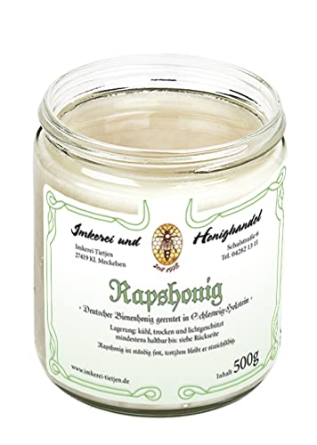 Rapshonig 500g – mild aromatisch, naturbelassener Honig (von Imkerei Nordheide) | Deutscher Honig vom Imker von Imkerei Nordheide