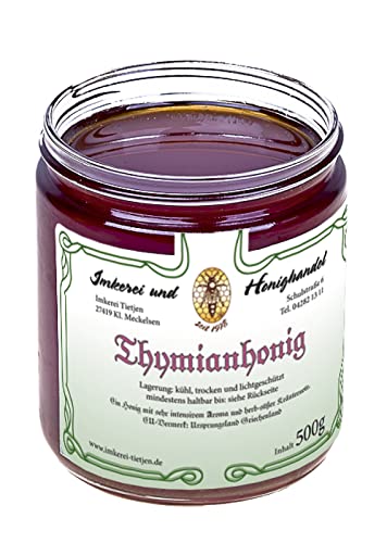 Thymianhonig 500g – sehr aromatisch, roher naturbelassener Honig (von Imkerei Nordheide) von Imkerei Nordheide