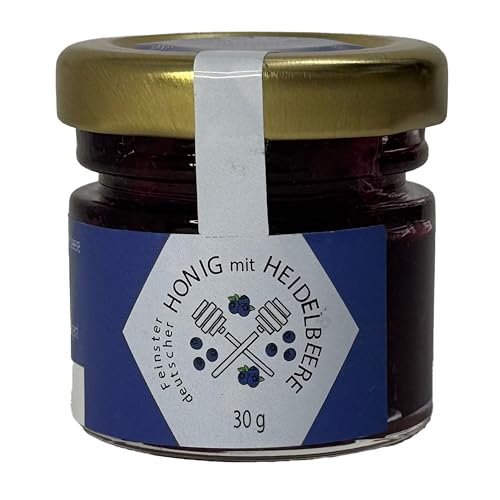 Nordbienchen® Honig 30g mit Heidelbeere – 100% Natur, Ohne Zusätze, Honig aus Deutschland, Perfekte Geschenkidee, Honey aus nachhaltiger Imkerei von Imkerei Sievers
