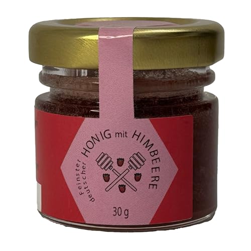 Nordbienchen® Honig 30g mit Himbeere – 100% Natur, Ohne Zusätze, Honig aus Deutschland, Perfekte Geschenkidee, Honey aus nachhaltiger Imkerei von Imkerei Sievers