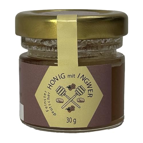 Nordbienchen® Honig 30g mit Ingwer – 100% Natur, Ohne Zusätze, Honig aus Deutschland, Perfekte Geschenkidee, Honey aus nachhaltiger Imkerei von Imkerei Sievers
