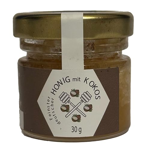 Nordbienchen® Honig 30g mit Kokosnuss – 100% Natur, Ohne Zusätze, Honig aus Deutschland, Perfekte Geschenkidee, Honey aus nachhaltiger Imkerei von Imkerei Sievers