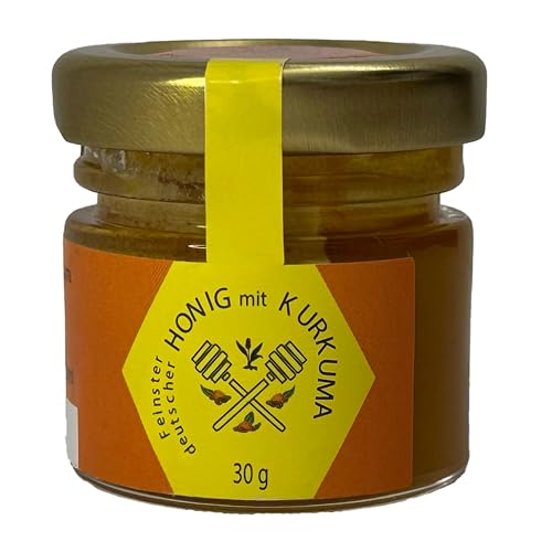 Nordbienchen® Honig 30g mit Kurkuma – 100% Natur, Ohne Zusätze, Honig aus Deutschland, Perfekte Geschenkidee, Honey aus nachhaltiger Imkerei von Imkerei Sievers