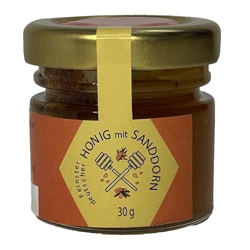 Nordbienchen® Honig 30g mit Sanddorn – 100% Natur, Ohne Zusätze, Honig aus Deutschland, Perfekte Geschenkidee, Honey aus nachhaltiger Imkerei von Imkerei Sievers