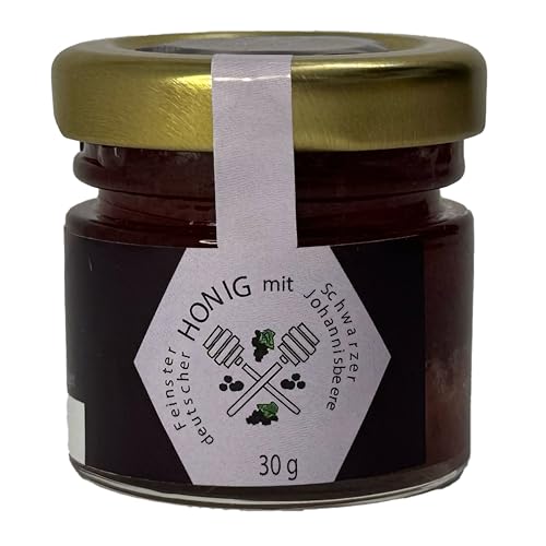Nordbienchen® Honig 30g mit Schwarzer Johannisbeere – 100% Natur, Ohne Zusätze, Honig aus Deutschland, Perfekte Geschenkidee, Honey aus nachhaltiger Imkerei von Imkerei Sievers