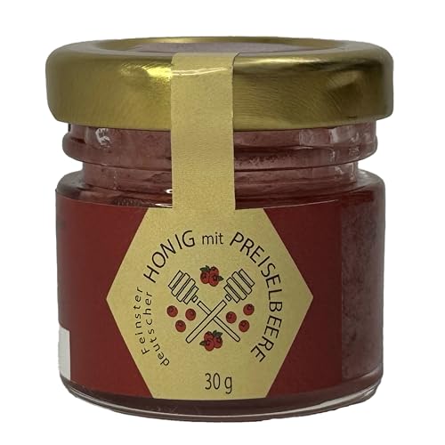 Nordbienchen® Honig 30g mit Preiselbeere – 100% Natur, Ohne Zusätze, Honig aus Deutschland, Perfekte Geschenkidee, Honey aus nachhaltiger Imkerei Nordbienchen® Honig 30g mit Preiselbeere – 100% Natur, Ohne Zusätze, Honig aus Deutschland, Perfekte Geschenkidee, Honey aus nachhaltiger Imkerei von Imkerei Sievers