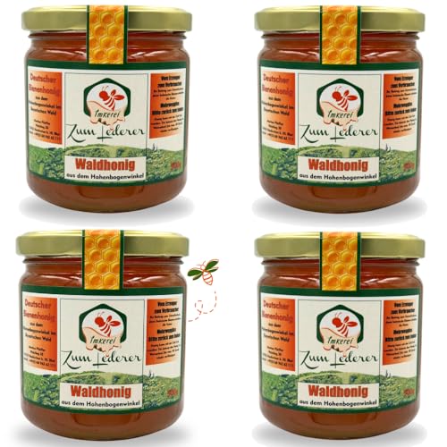 Imkerei zum Lederer - 4x 500g Deutscher Waldhonig – Aromatischer Honigtau-Honig aus dem Bayerischen Wald - Direkt vom Imker von Imkerei "Zum Lederer"