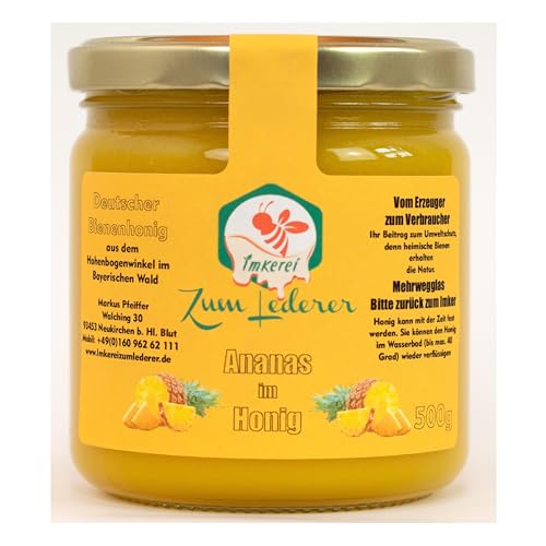 Imkerei zum Lederer - Ananas im Honig 500g cremiger Honig mit exotischem Ananasgeschmack aus dem Bayerischen Wald - Naturbelassener süßer Aufstrich direkt vom Imker von Imkerei "Zum Lederer"