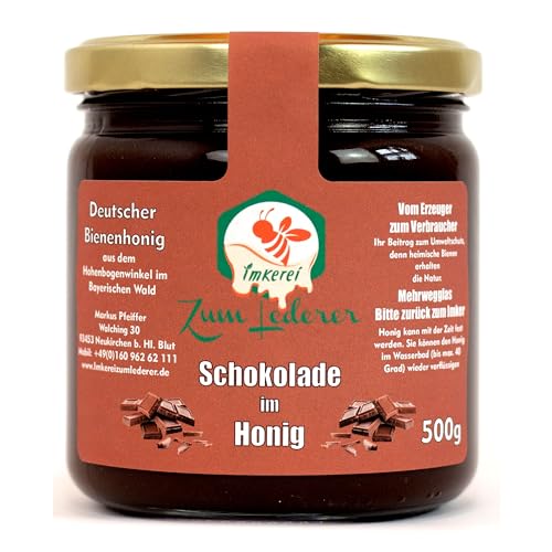 Imkerei zum Lederer - Schokolade im Honig 500g cremiger Honig mit leckerem Schokogeschmack aus dem Bayerischen Wald - süßer Aufstrich direkt vom Imker von Imkerei "Zum Lederer"