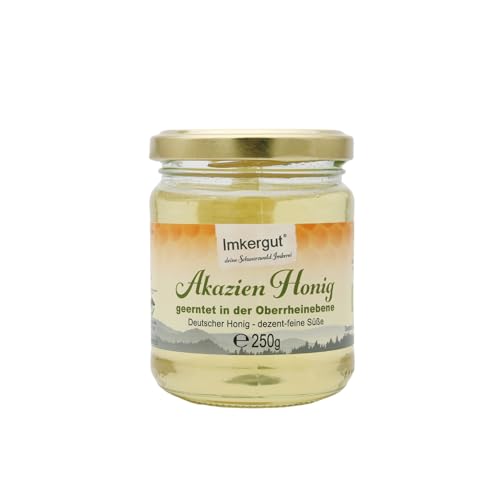 Deutscher Bio Akazien Honig, Bioland-Qualität aus der Traditionsimkerei im Schwarzwald, 250g Glas, Imkergut Deutscher Bio Akazien Honig, Bioland-Qualität aus der Traditionsimkerei im Schwarzwald, 250g Glas, Imkergut von Imkergut