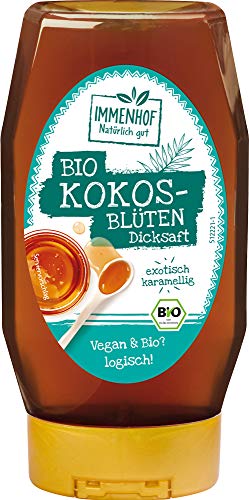 Immenhof Bio Kokosblüten Dicksaft 245ml Spender - Blütensaft gewonnen aus der Kokospalme mit exotisch, aromatischer Süße, vegan (1 x 245ml) von Immenhof