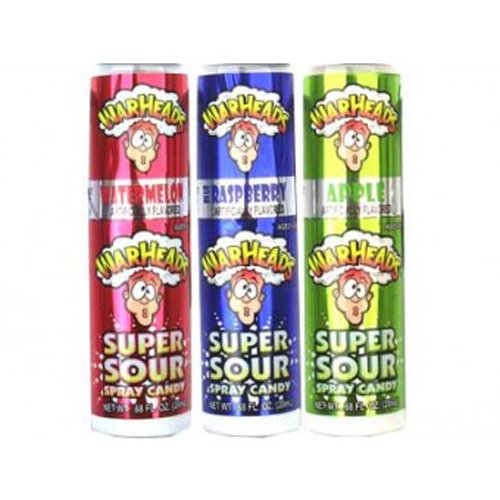 Warheads Super Sour Apple, Himbeere und Kirsche Spray x6 (2 von jedem Geschmack) von Impact Confections