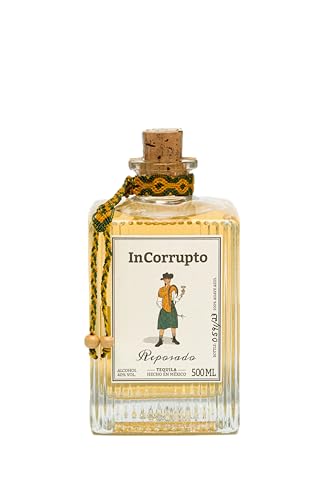 InCorrupto Reposado Tequila – 100% Blaue Weber-Agave, 6 Monate gereift in französischen Rotweinfässern, Premium-Tequila aus Mexiko, 40% Vol., 0,5 l – Weich & ausgewogen von InCorrupto