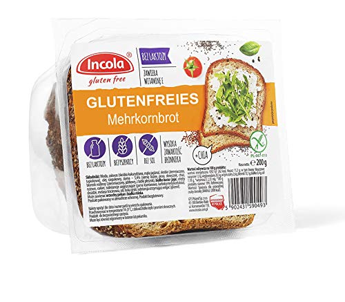 GLUTENFREIE BACKWAREN glutenfreies Brot verschiedene Sorten | Weißbrot, Mehrkornbrot, Bauernbrot, Toastbrot, Pizzabrot (Mehrkornbrot mit Chia (350g)) von INCOLA
