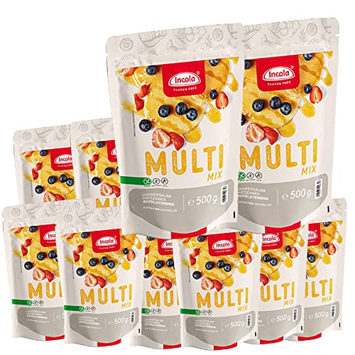 Glutenfreies Mix-Mehl universale Mehlmischung zum Kochen und Backen | glutenfrei, laktosefrei, sojafrei, ohne Ei | 10 x 500g (5kg) von Incola gluten free