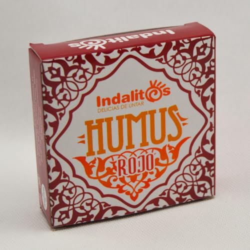 Indalitos – Roter Hummus (Kichererbsencreme mit Piquillo-Paprika) – Packung mit 6 x 70 g von Indalitos