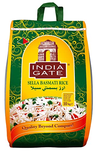 INDIA GATE Sella Basmati Rice, parboiled (aus Indien, feines Langkorn) aromatisch, Vorratspackung - 1er Pack (1 x 10 kg) von India Gate