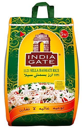 INDIA GATE Sella Basmati Rice, parboiled (aus Indien, feines Langkorn) aromatisch, Vorratspackung - 1er Pack (1 x 5 kg) von India Gate