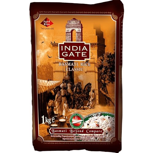 INDIA GATE Classic Basmati Rice (aus Indien, feines Langkorn) aromatisch, Vorratspackung - 1er Pack (1 x 1 kg) von INDIA GATE